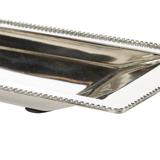 Set of 2" White Stainless Steel Traditional Tray, 22", 25"